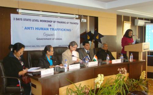 Hon’ble Chairperson attended a three days state level workshop of training of trainers on anti human trafficking at Sikkim organized Govt. of Sikkim