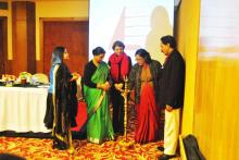 Smt. Lalitha Kumaramangalam, Hon’ble Chairperson, NCW lighting the lamp and inaugurate National Consultation on Voices for Beijing+20 